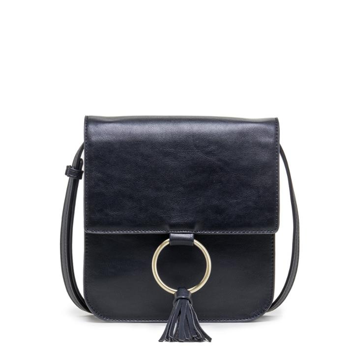 Sole Society Sole Society Roe Square Crossbody With Ring Hardware - Black-one Size