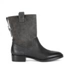 Sole Society Sole Society Jaclyn Leather & Suede Bootie - Black-5.5