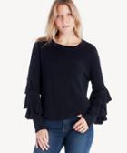1. State 1. State Women's Tiered Ruffle Sleeve Sweater In Color: Rich Black Size Xs From Sole Society