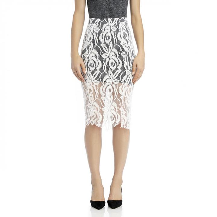 Stylesaint Stylesaint Ava Pencil Skirt - Ivory/black-x-small