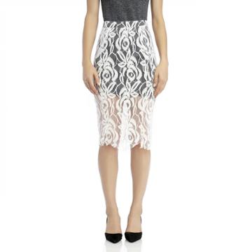 Stylesaint Stylesaint Ava Pencil Skirt - Ivory/black-x-small