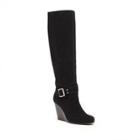 Sole Society Sole Society Valentina Wedge Boot - Black Suede-6.5