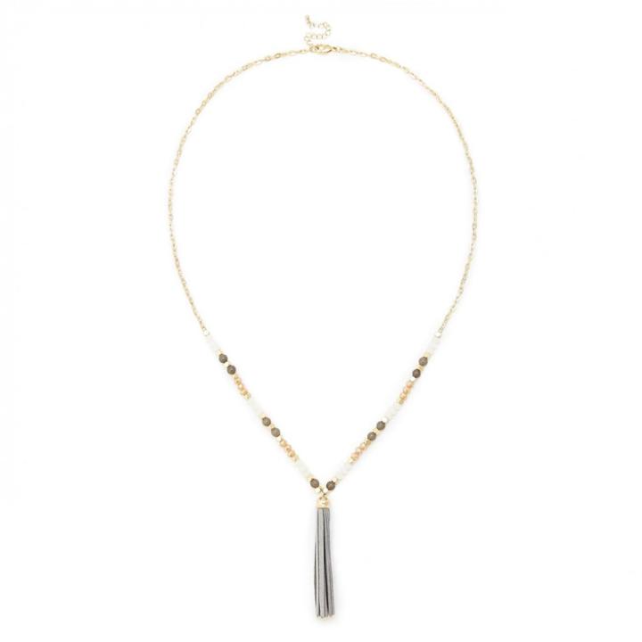 Sole Society Sole Society Beaded Tassel Necklace - Nude Combo-one Size