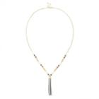 Sole Society Sole Society Beaded Tassel Necklace - Nude Combo-one Size
