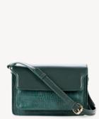 Sole Society Sole Society Draya Croc Embossed Crossbody Bag In Color: Emerald Green Vegan Leather