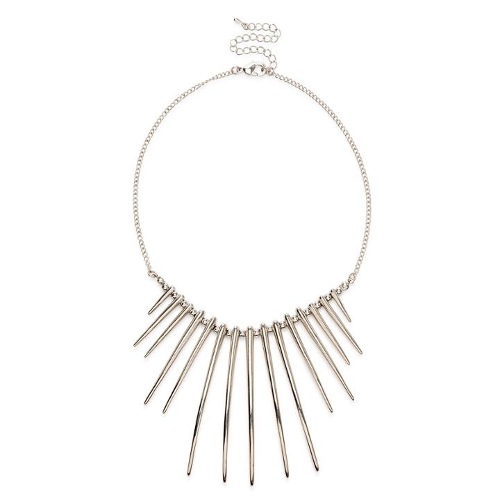 Sole Society Sole Society Spiked Statement Necklace - Silver