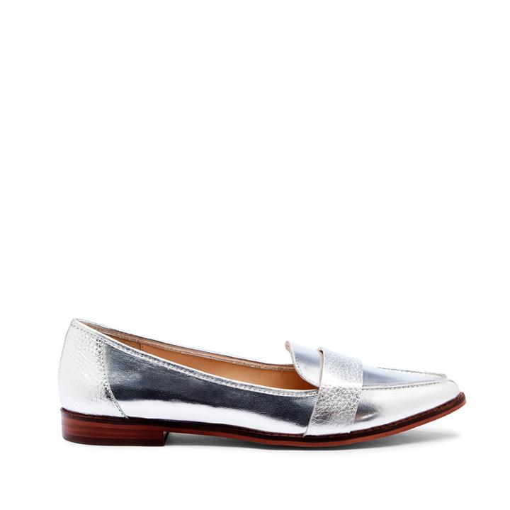 Sole Society Sole Society Edie Smoking Slipper Flat - Silver