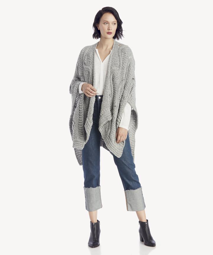 Sole Society Women's Cable Cardigan Grey One Size From Sole Society