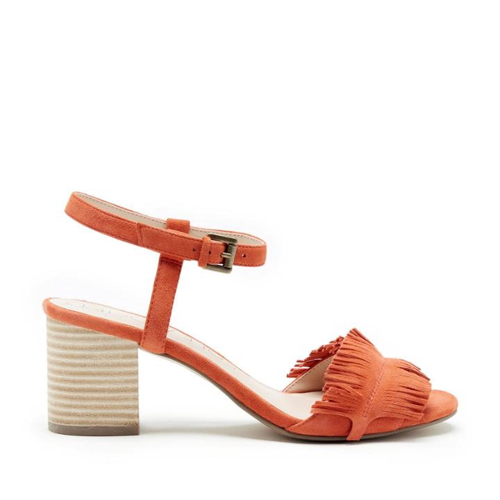 Sole Society Sole Society Sepia Fringe Ankle Strap Sandal - Creamsicle-5