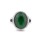 Sole Society Sole Society Etched Round Stone Ring - Midnight Green-7