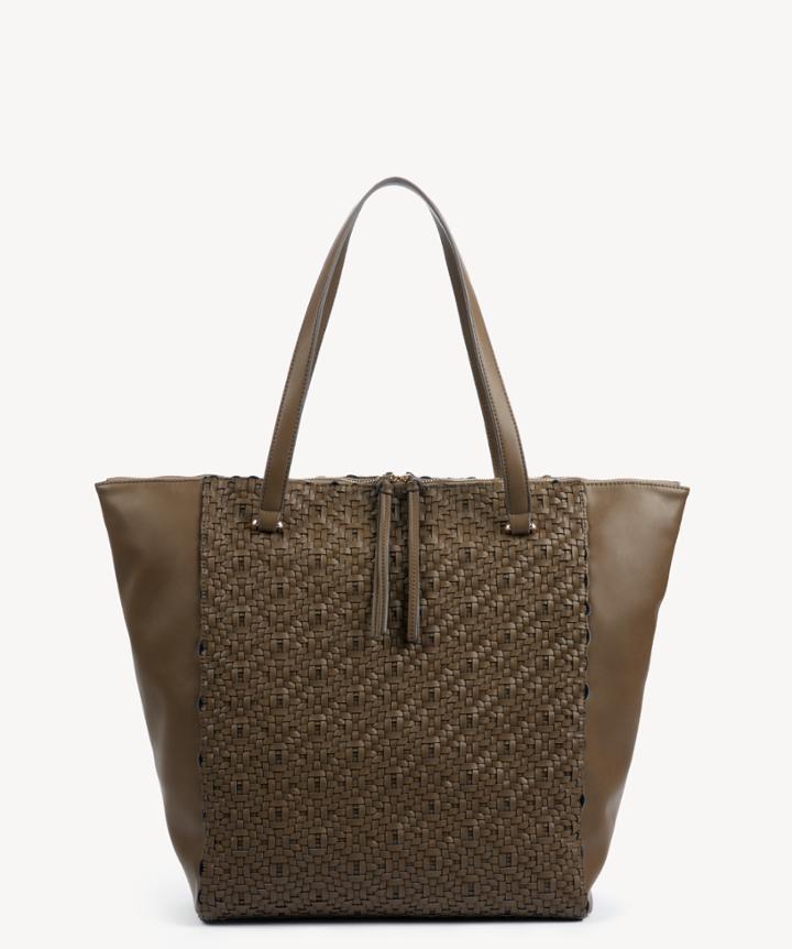 Sole Society Sole Society Clarice Tote Vegan Woven Tote - Khaki-one Size