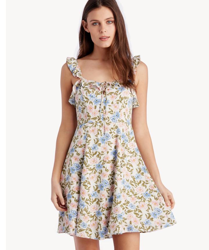 Astr Astr Hannah Dress Blue Pink Floral Size Extra Small From Sole Society