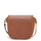 Sole Society Sole Society Finnigan Vegan Mixed Material Crossbody - Cognac