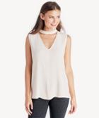 1. State 1. State Bar Neck Blouse Dawn Blush Size Medium Textured Rayon From Sole Society