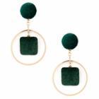 Sole Society Sole Society Le Gala Velvet Statement Earrings - Emerald-one Size