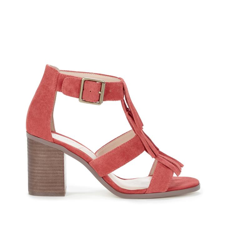 Sole Society Sole Society Delilah Fringe Heeled Sandal - Spicy Chili