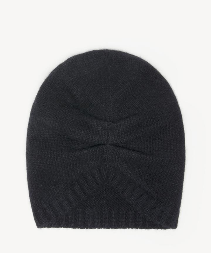 Sole Society Women's Wool Turban Beanie Hat Black Angora Nylon From Sole Society