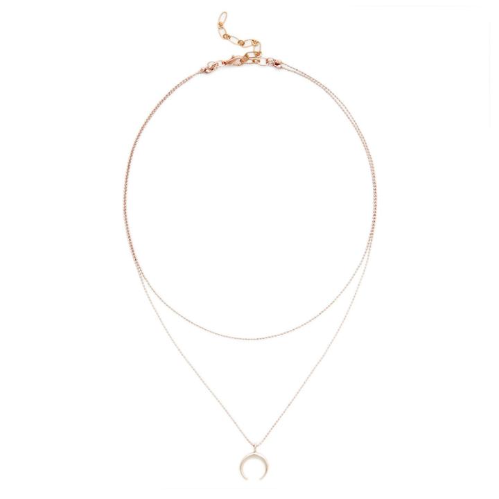 Sole Society Sole Society Plated Crescent Layered Choker - Rose Gold-one Size