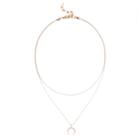 Sole Society Sole Society Plated Crescent Layered Choker - Rose Gold-one Size