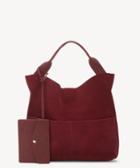Sole Society Women's Jamari Genuine Suede Over Tote Oxblood Genuine Suede Vegan Leather From Sole Society