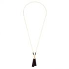 Sole Society Sole Society Charm And Tassel Necklace - Black-one Size