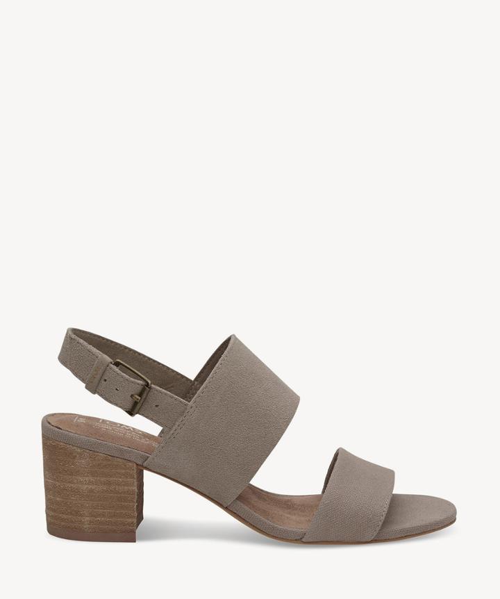 Toms Toms Poppy Block Heel Sandal - Desert Taupe Suede-10