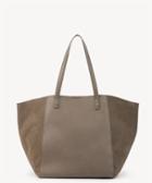 Sole Society Sole Society Wesley Slouchy Tote W/ Genuine Suede Gussets Taupe Vegan Leather