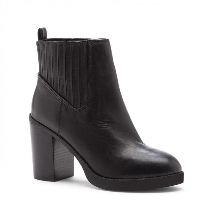 Sole Society Sole Society Jett Finger Gore Bootie - Black-5.5
