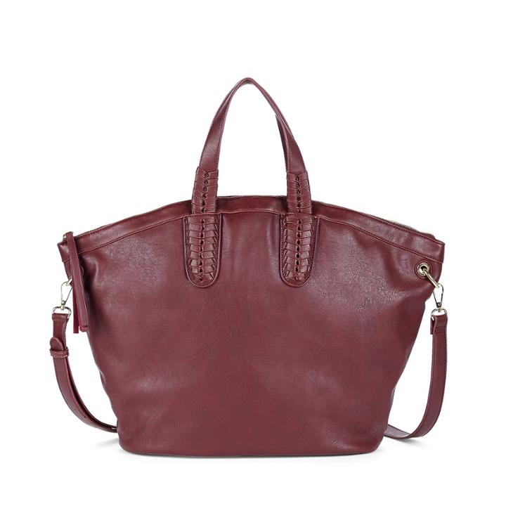 Sole Society Sole Society Larkin Vegan Flapover Tote - Berry