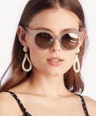 Sole Society Sole Society Linea Frosted Cat Eye Sunglasses