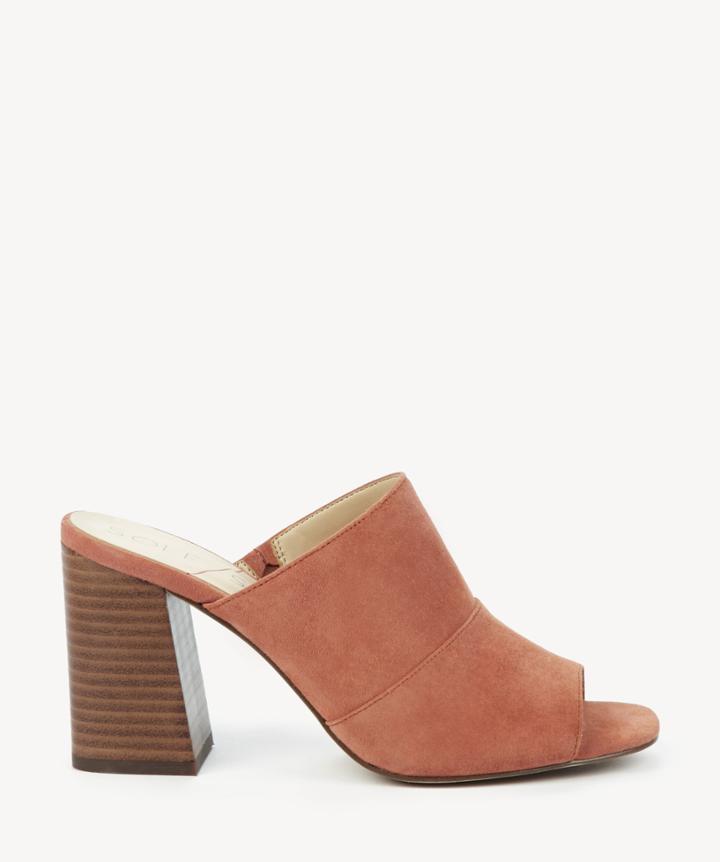 Sole Society Sole Society Joannah Flared Heels Mules Terracota Rose Size 5 Leather