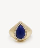 Sole Society Women's Statement Stone Ring 12k Soft Polish Gold/crystal/lapis Size Size 7 From Sole Society