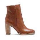 Sole Society Sole Society Micah Stacked Heel Bootie - Cognac-9.5