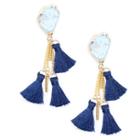 Sole Society Sole Society Stone Tassel Earring - Turquoise-one Size