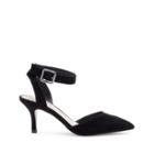 Sole Society Sole Society Olyvia Halo Ankle Strap Pump - Black Suede