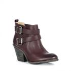 Sole Society Sole Society Maris Stacked Heel Buckle Bootie - Wine-5.5