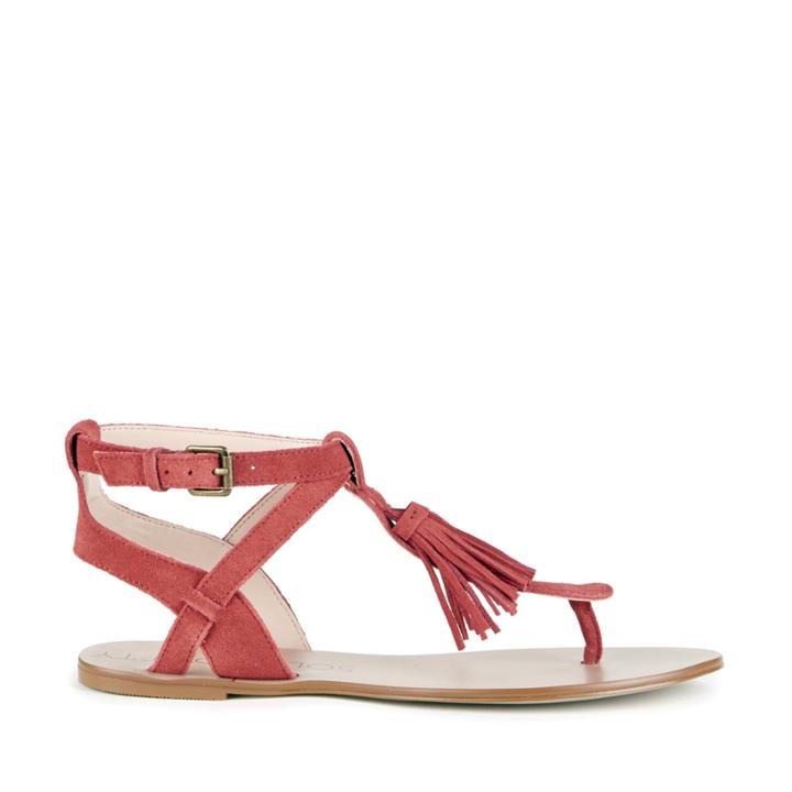 Sole Society Sole Society Pandora Fringe Flat Sandal - Paprika