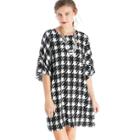 Vince Camuto Vince Camuto Graphic Houndstooth Dolman Dress - New Ivory