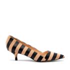 Sole Society Sole Society Desi Kitten Heel Pump - Beige Black Stripe