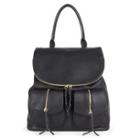 Sole Society Sole Society Emery Vegan Leather Backpack With Front Pockets - Black