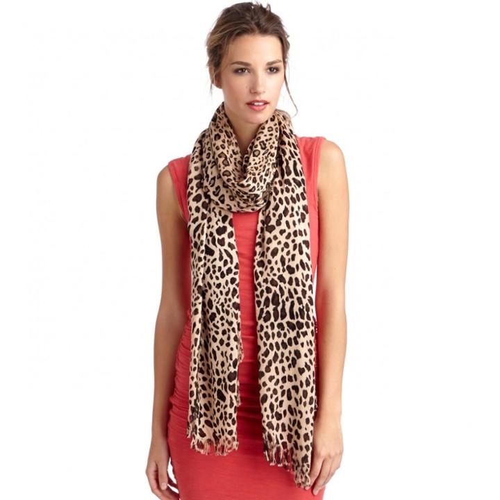 Sole Society Sole Society Leopard Print Oversize Scarf - Brown-one Size