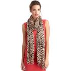 Sole Society Sole Society Leopard Print Oversize Scarf - Brown-one Size