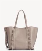 Sole Society Sole Society Adelina Tote Vegan Ruffle Taupe Leather