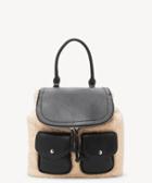 Sole Society Women's Drury Backpack Sherpa Mix Black Combo One Size Vegan Leather Sherpa From Sole Society