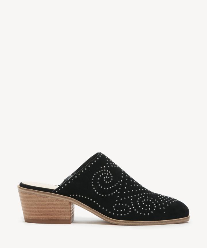 Sole Society Women's Lilliane Studded Mules Bootie Black Size 5 Suede From Sole Society