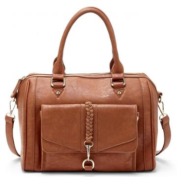 Sole Society Sole Society Bryer Vegan Satchel With Braided Detail - Brown-one Size