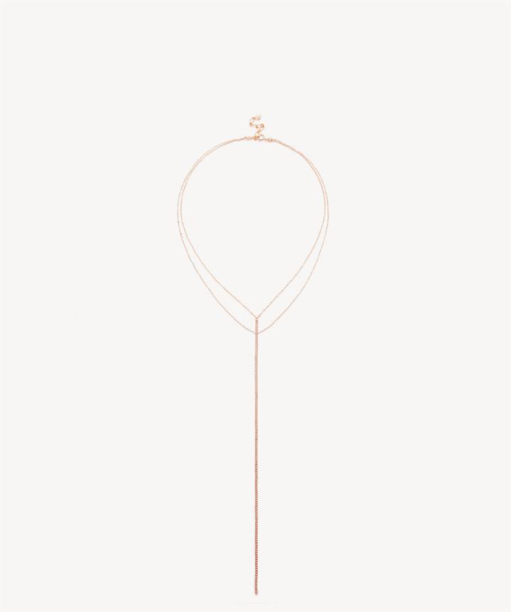Sole Society Sole Society Dainty Layering Y Necklace Rose Gold One Size