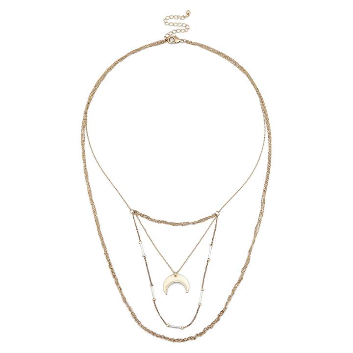 Sole Society Sole Society Multi Layer Crescent Necklace - Gold