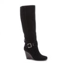 Sole Society Sole Society Valentina Wedge Boot - Black Suede-9.5