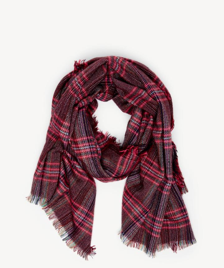 Sole Society Women's Checkered Scarf Oxblood Combo Acrylic From Sole Society
